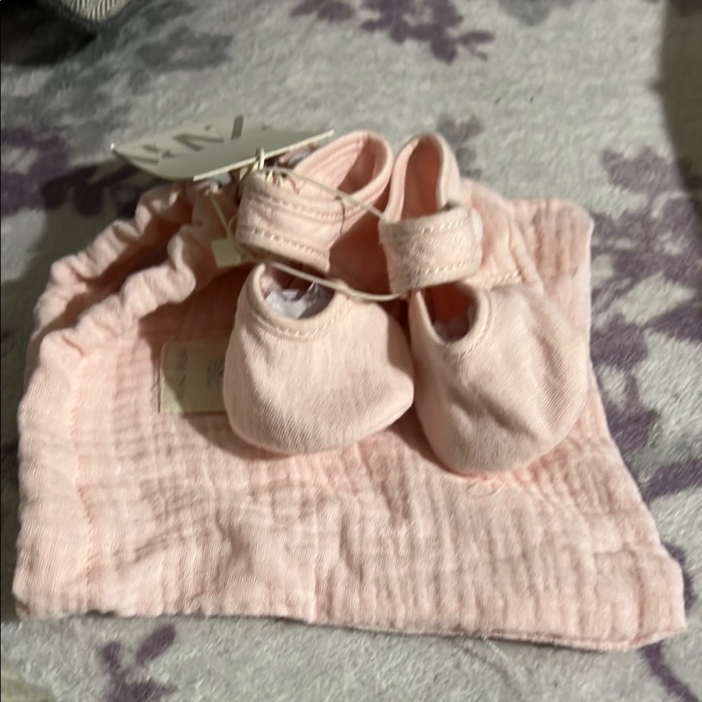 Zara Pink Baby Walker Shoes Soft Slip-On Design